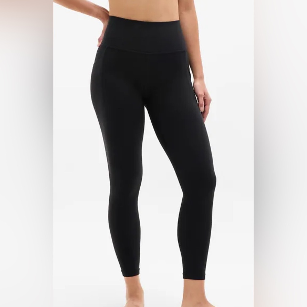 Athleta Black Salutation Stash Pocket High Rise Large💎EUC Retail $109 - Picture 3 of 11